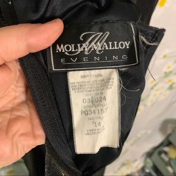 Vintage 90s little silver black cocktail crisscross back flare knee length dress - Picture 7 of 7